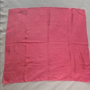 Pink solid square silk scarf